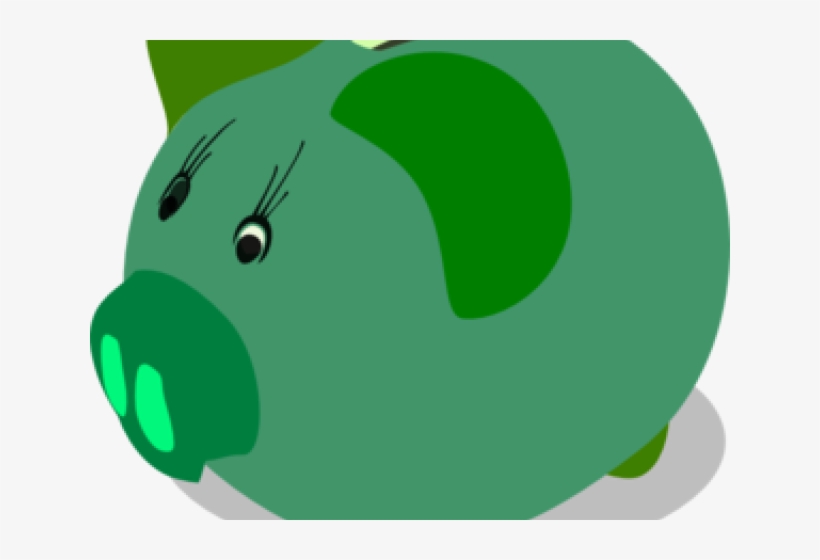 Green Clipart Piggy Bank - Piggy Bank Clip Art, transparent png