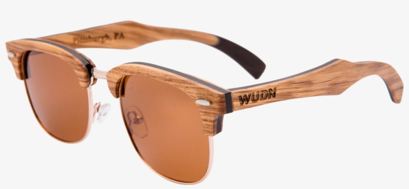 Mens & Womens Handcrafted Vintage Wood Clubmaster Sunglasses - Wood, transparent png
