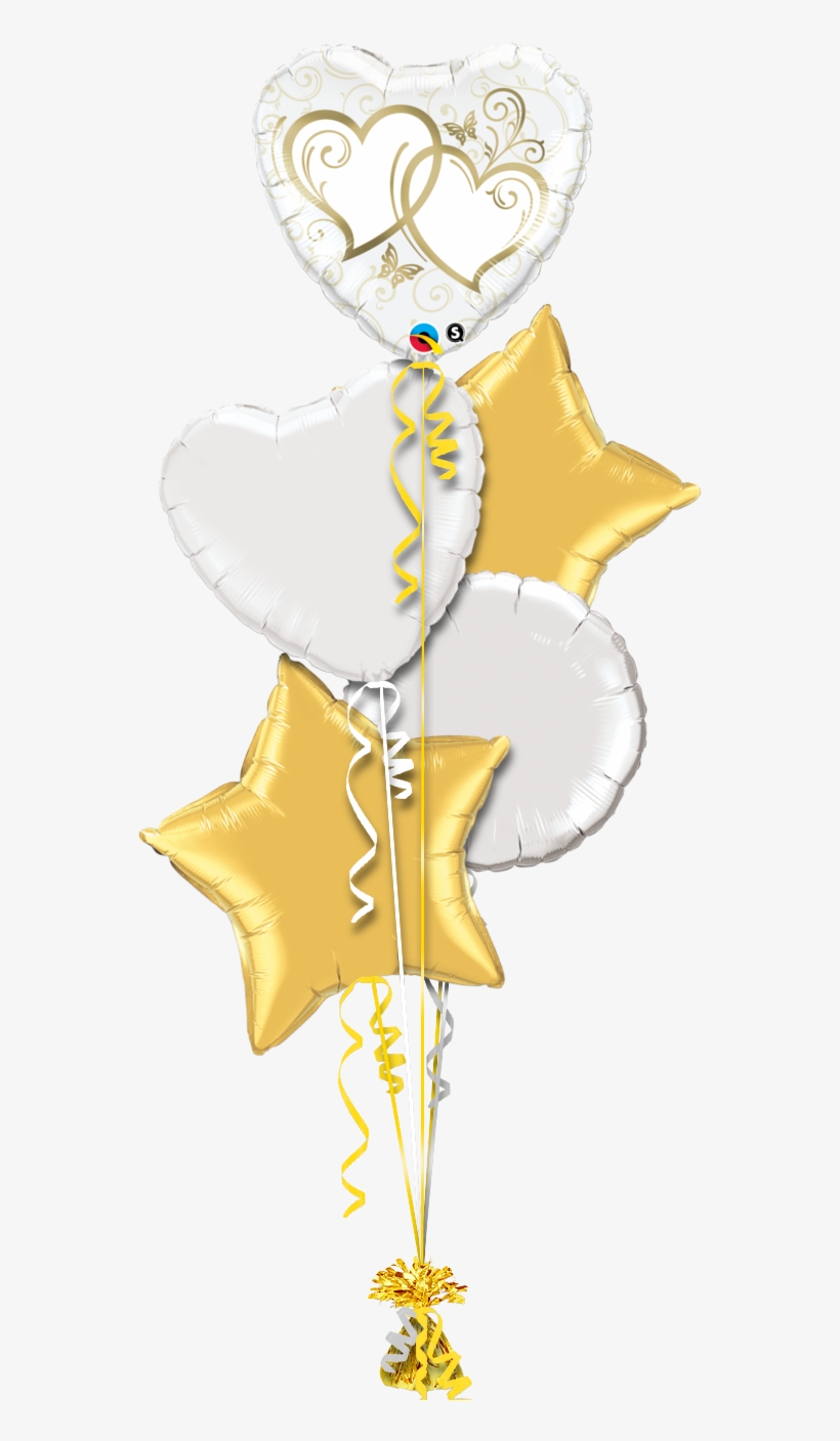 Entwined Hearts Gold Christmas Balloon - Illustration, transparent png