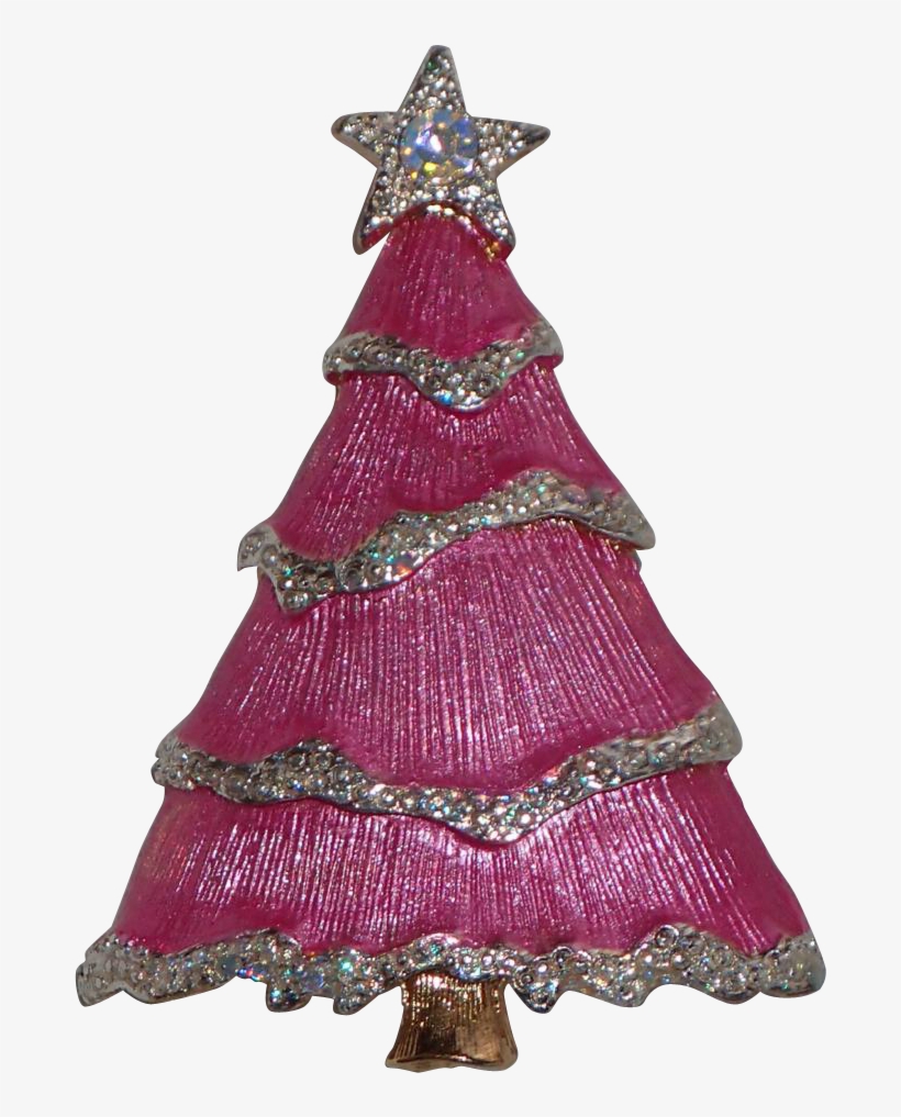 Rare Liz Claiborne Pink Snow Frosted Christmas Tree - Christmas Tree, transparent png