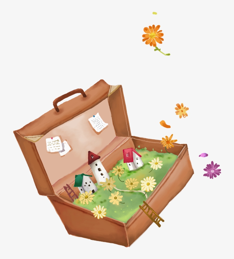 卡通旅行箱包 - Present, transparent png