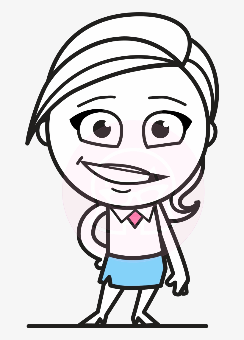 Heidy The Full Of Ideas Lady - Simple Cartoon Character Ideas, transparent png