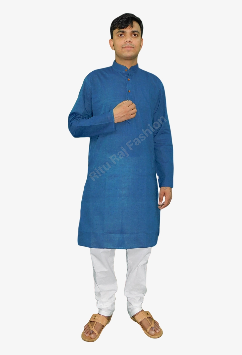 Front Lace White Cotton Kurta Suit C - Standing, transparent png