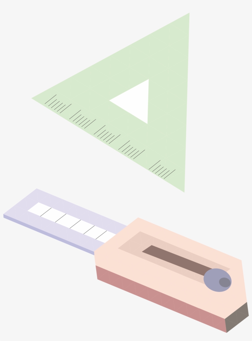 5d Utility Knife Office Stationery Png And Vector Image - Triangle, transparent png
