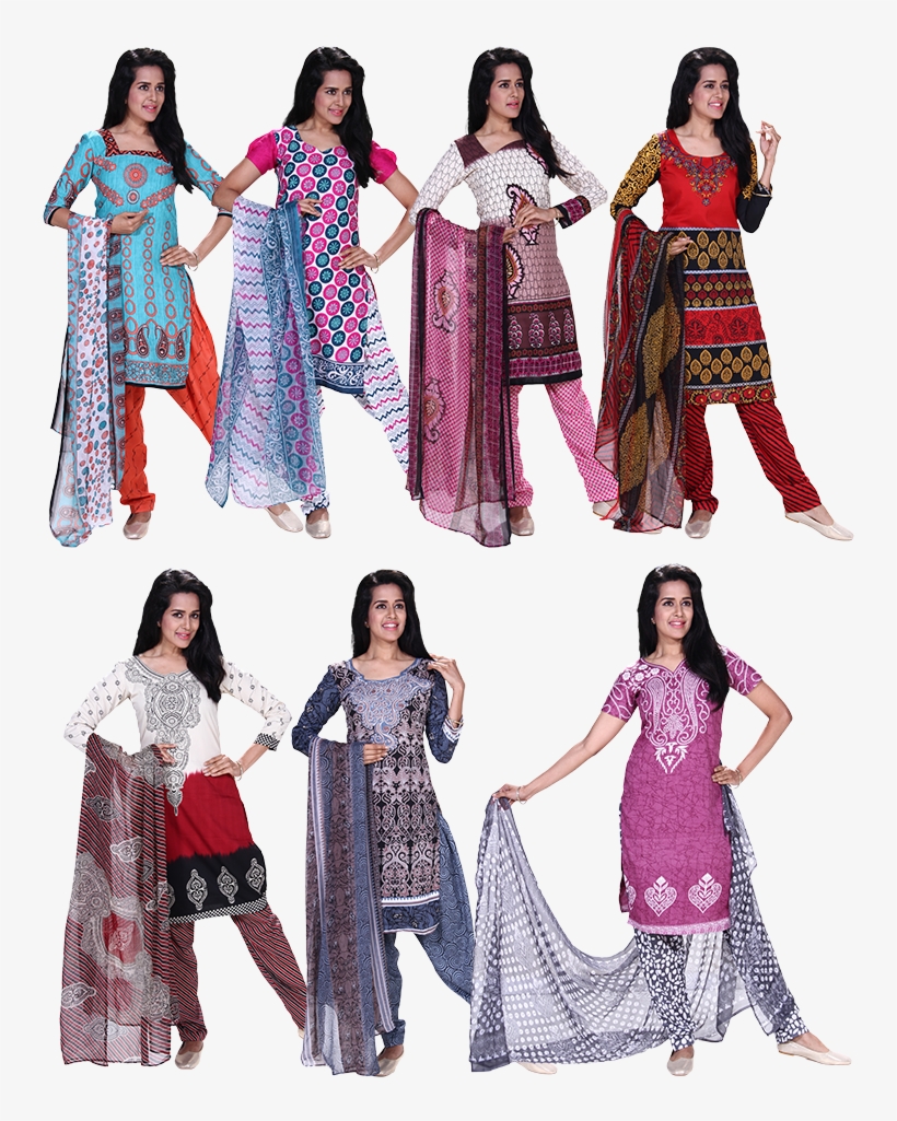 Heroine 7 Unstitched Dress Materials - Silk, transparent png