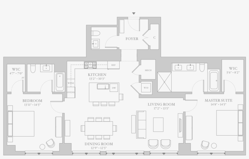 Trump Tower Condo That Steve Harvey Rented Sells For - Floor Plan, transparent png