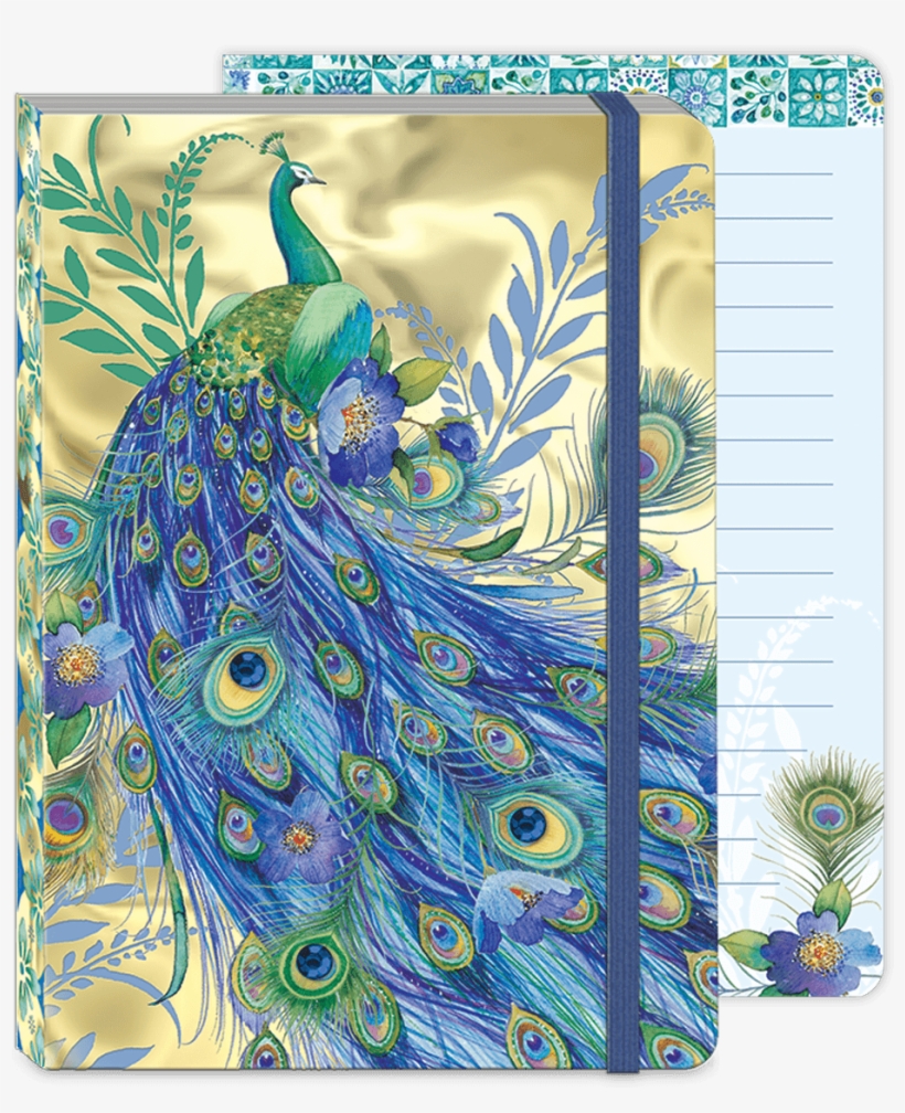 Peacock Gold Soft Cover Journal - Tiffany Displaying Peacock Foiled Journal Inside, transparent png