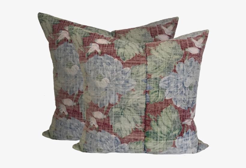 Faded Red Floral Batik Pillows - Cushion, transparent png