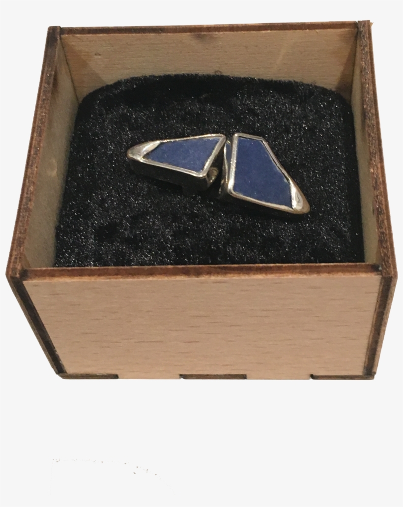 Sterling Silver Ceramic Handcrafted Navy Cufflinks - Wood, transparent png