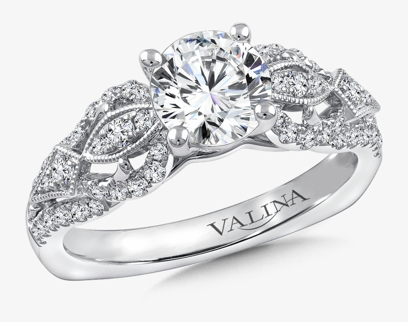 Valina Diamond Engagement Ring Mounting In 14k White - Engagement Ring, transparent png