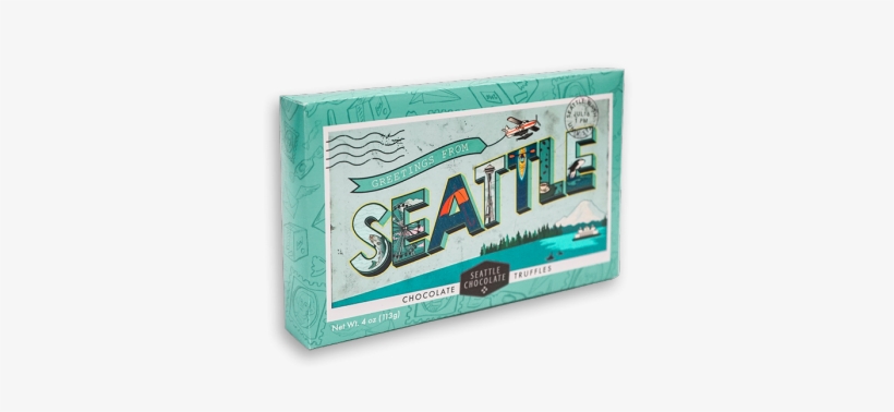 Chocolate Truffles In A Seattle Postcard Box From Seattle - Beer Bottle, transparent png