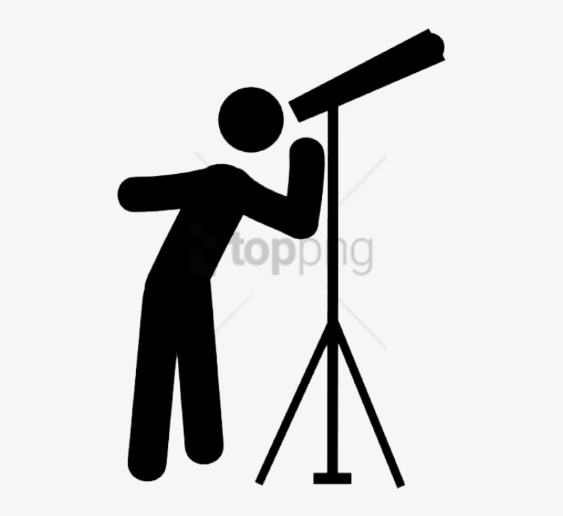 Free Png Graphic Transparent Stock Icon Web Icons - Person Looking Through Telescope Clipart, transparent png