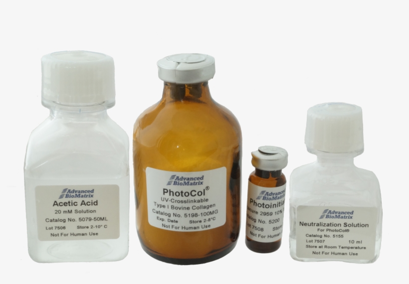 Methacrylated Type I Collagen Kit For Crosslinkable - Glass Bottle, transparent png