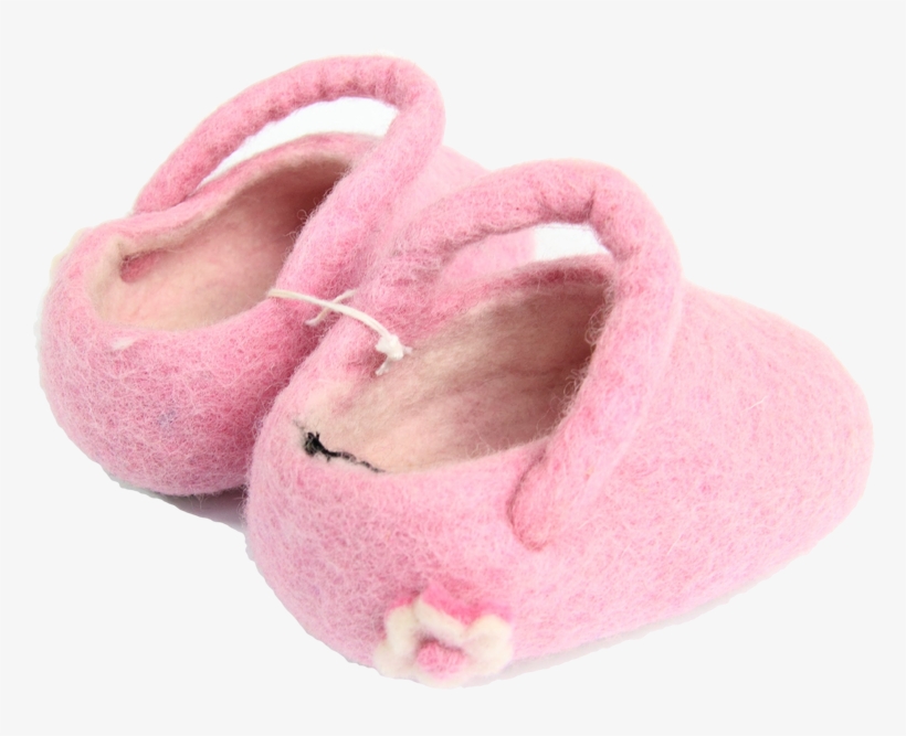 Wool Felt Pink Baby Shoes - Slipper, transparent png