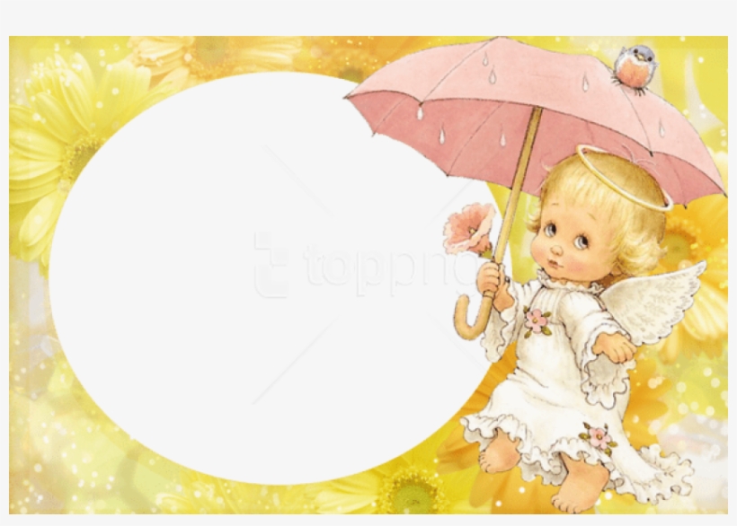 Free Png Best Stock Photos Yellow Transparent Kids - Pink Angel Frame Png, transparent png