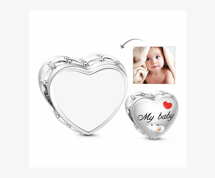 "my Baby Is Angel"made Of 925 Sterling Silver Uniquely - Heart, transparent png