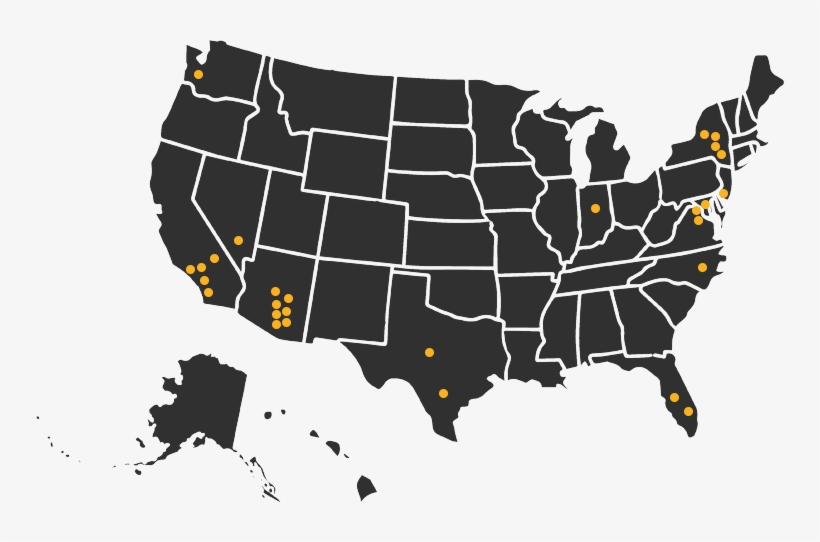 A Map Of The United States Of America With The Locations - Usa Map Vectors, transparent png