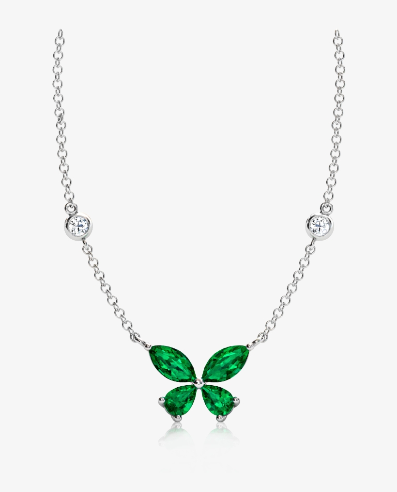 Emerald Butterfly Necklace - Necklace, transparent png