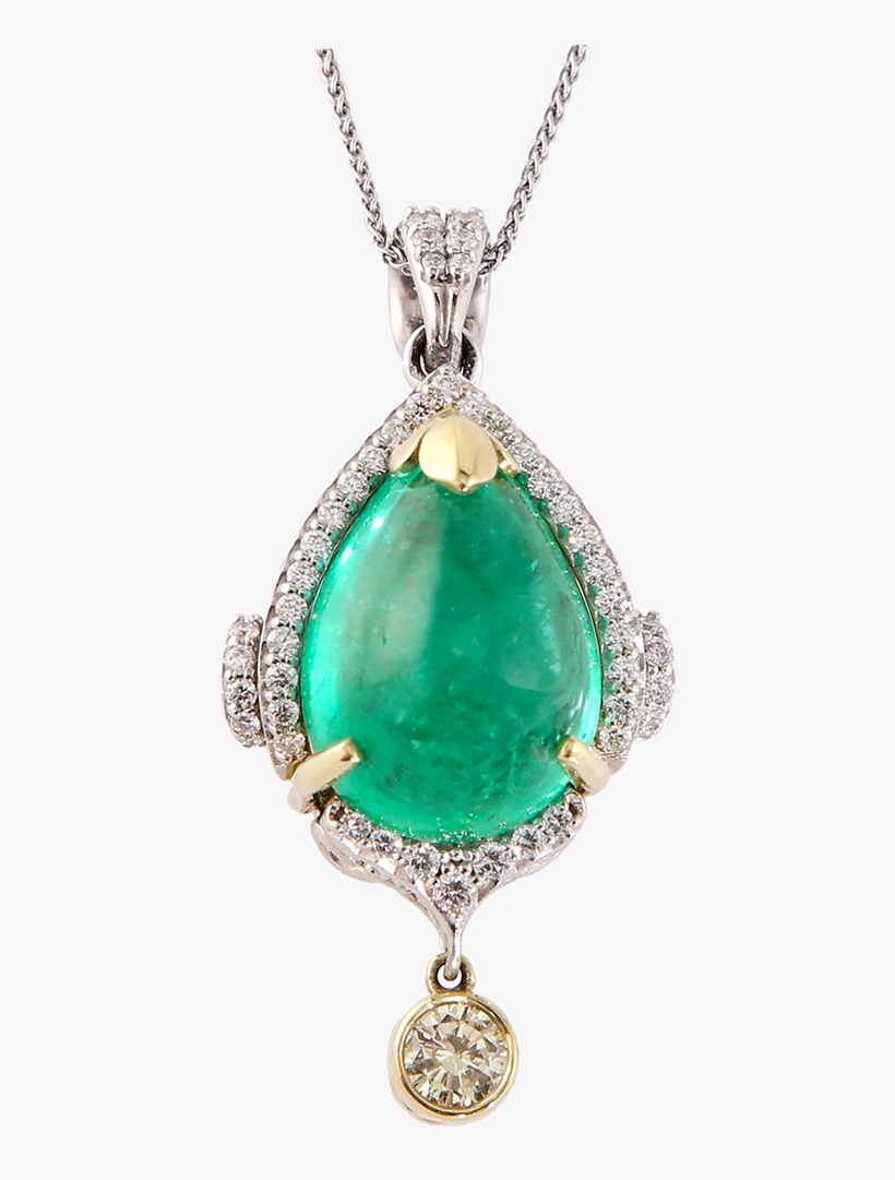 Colombian Emerald & Fancy Diamond Necklace - Locket, transparent png