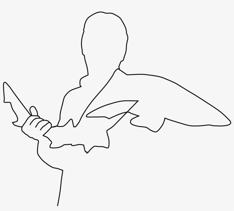 Some Bait And A River, Lake Or Vast Ocean And He/she - Line Art, transparent png