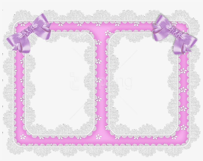 Free Png White Lace And Purple Ribbon Transparent Frame, transparent png