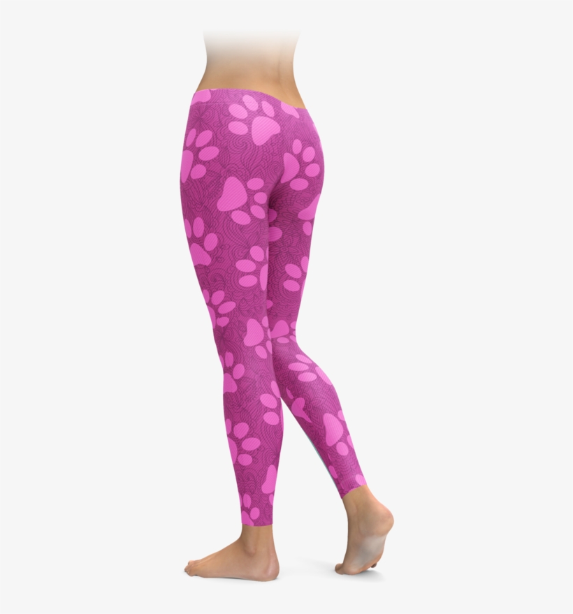 Pink Lace & Paws Leggings - Leggings, transparent png