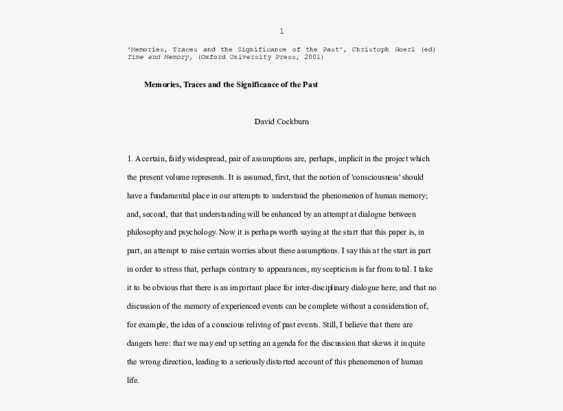 Memories, Traces And The Significance Of The Past - Introduccion De La Nacionalidad, transparent png