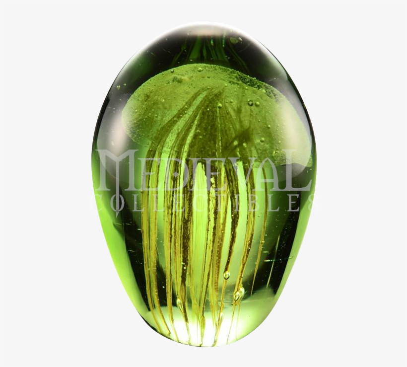 Yellow And Green Mist Jellyfish Art Glass, transparent png