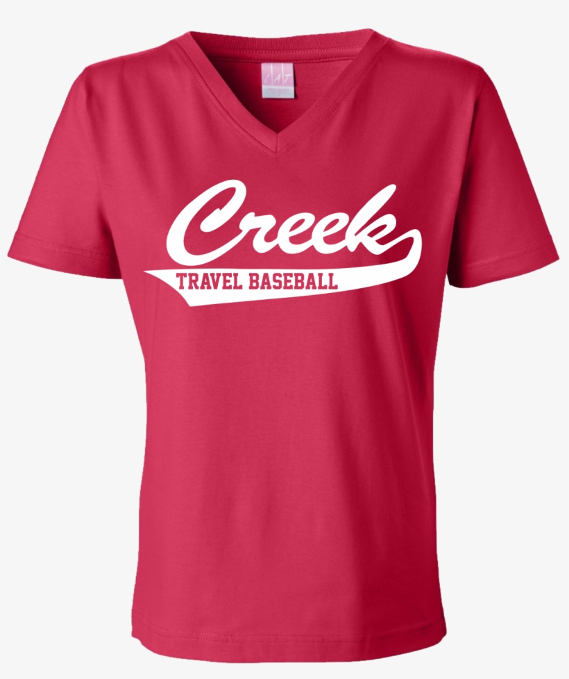 Creek Travel Baseball Ladies V-neck - Active Shirt, transparent png
