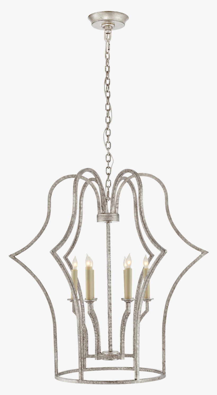 Hollywood Regency Frame Chandelier Burnished Silver - Chandelier, transparent png