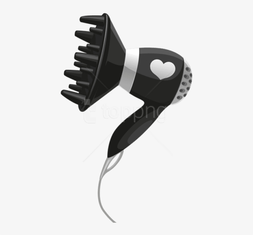 Free Png Download Black Hairdryer With Heart Clipart - Cutting Tool, transparent png