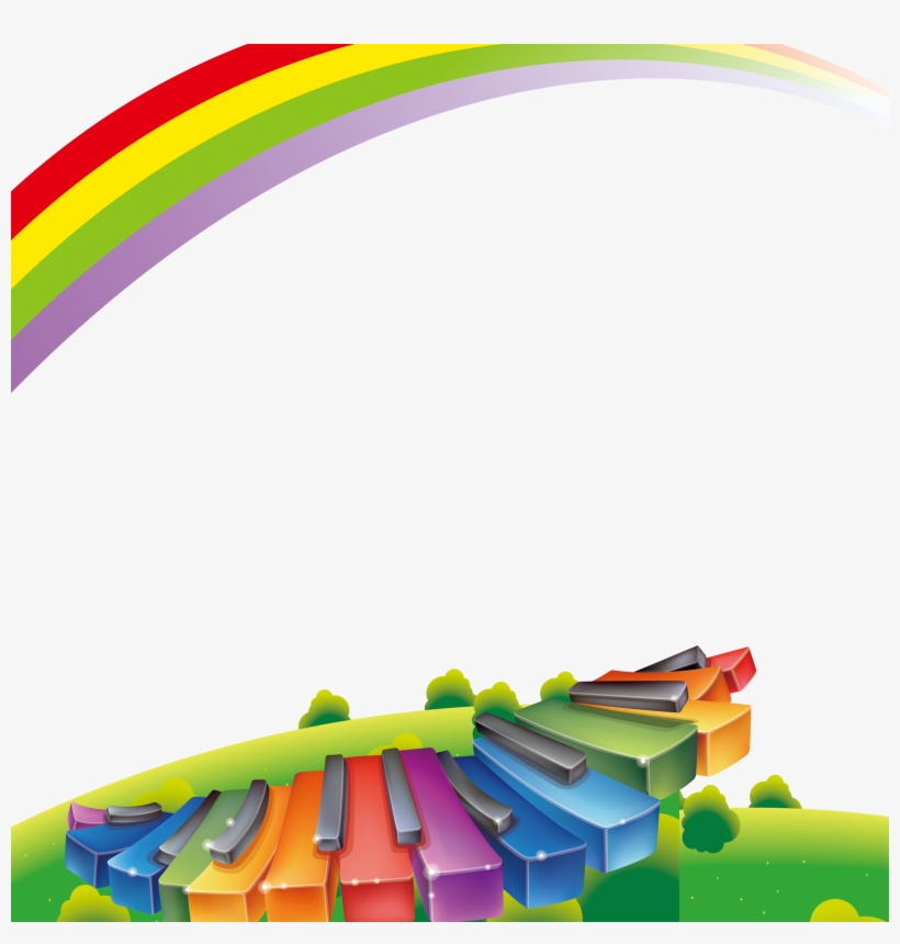 Piano Clipart Rainbow - Estação Criança, transparent png