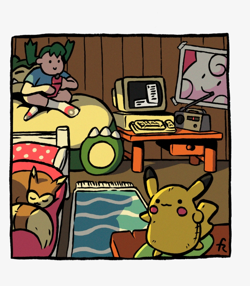 Encounter With Cyndaquil Your Room In Pokemon Gold - Cartoon, transparent png