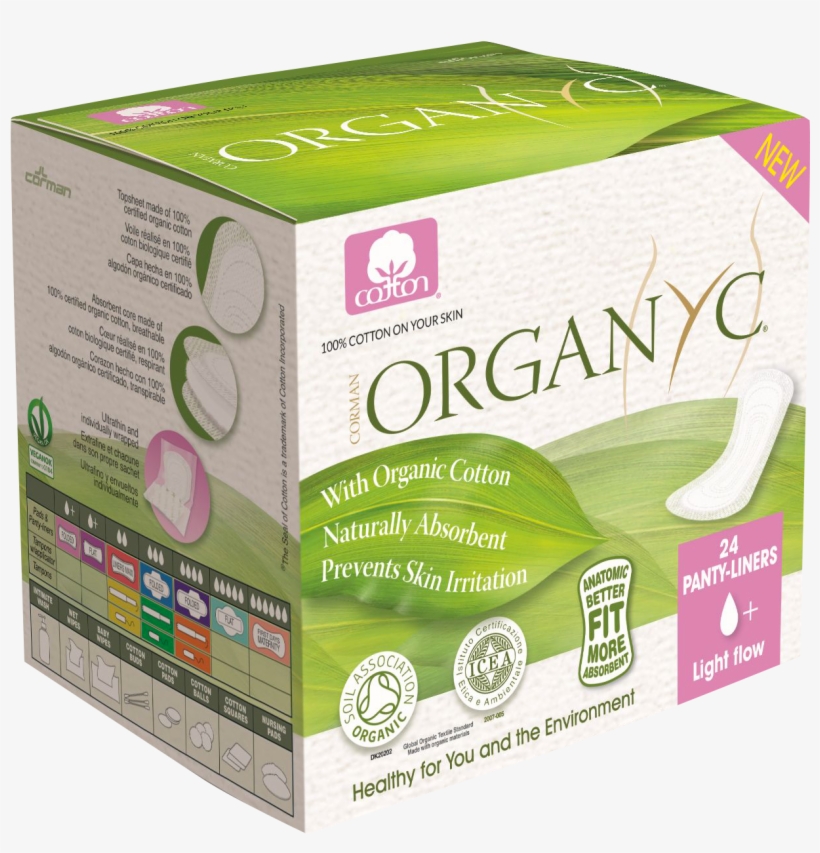 Organ C Panty Liners With Organic Cotton Folded, - Pantyliner, transparent png