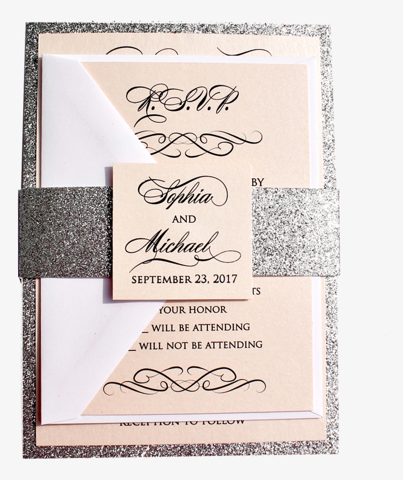 Blush Love Story Invitation - Calligraphy, transparent png