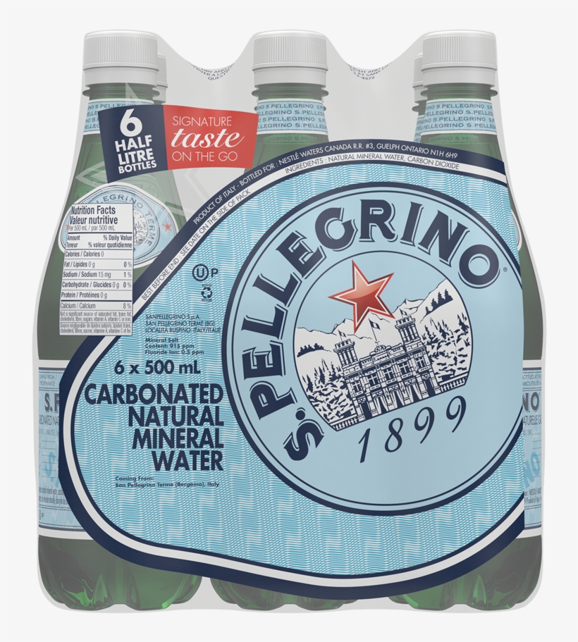 San Pellegrino® Sparkling Water Pet 500 Ml 6/pkg, transparent png