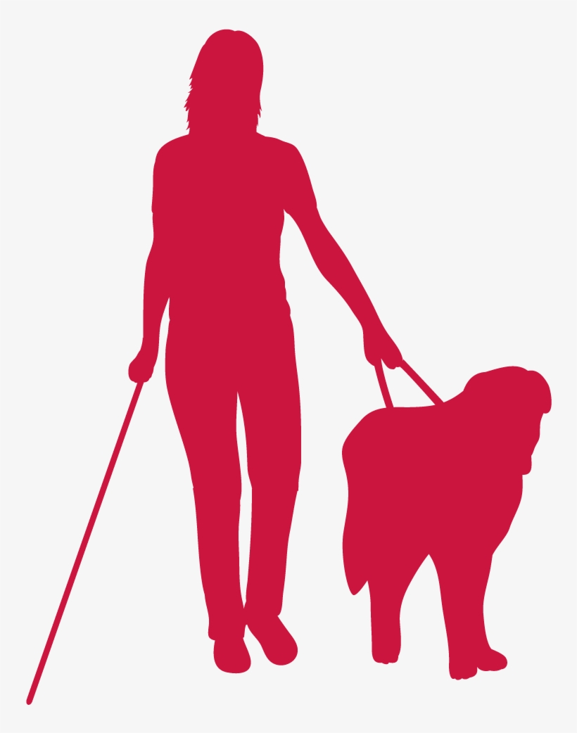 Blind Woman And Dog Red - Dog Walking, transparent png