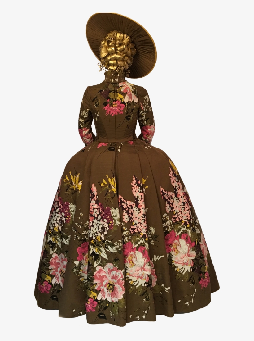 Dancer In Blue Flowers Dress Vector Clipart Image - Victorian Dress Png, transparent png