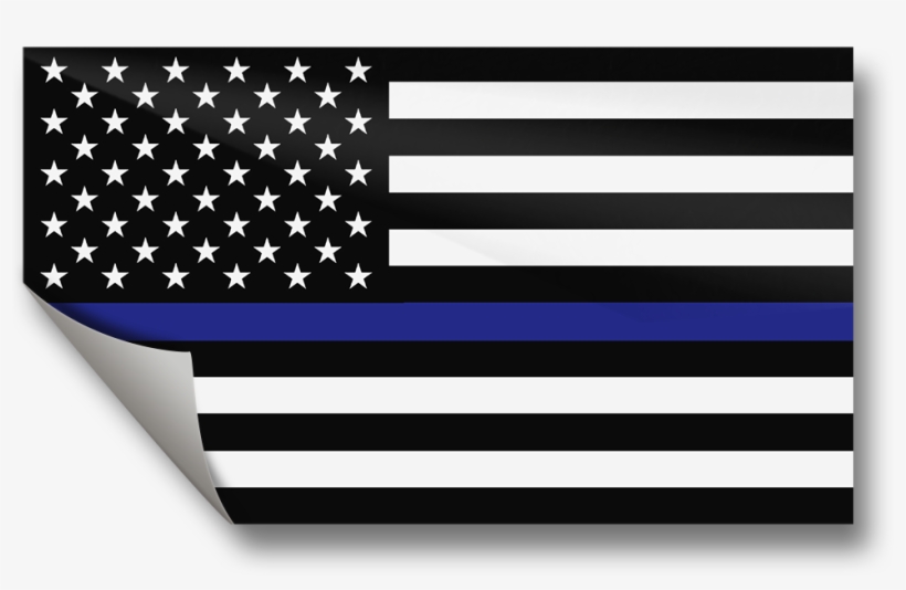 Thin Blue Line Flag Sticker - Black White Red Blue American Flag, transparent png