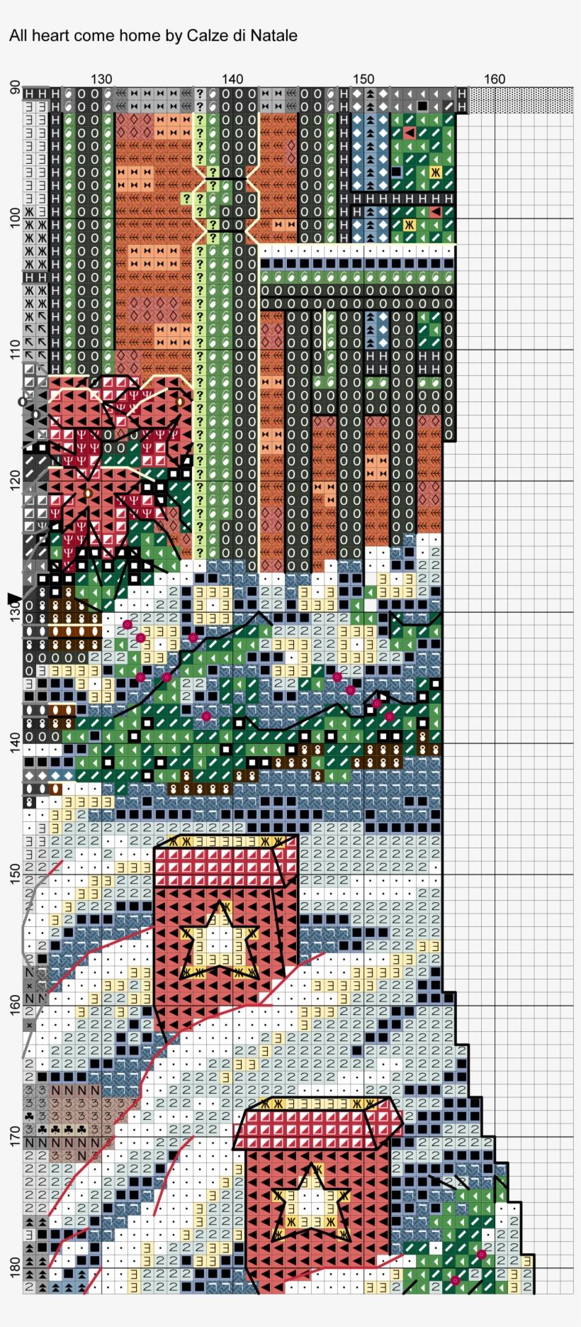 All Hearts Come Home 7 Cross Stitch Christmas Stockings, - Cross-stitch, transparent png