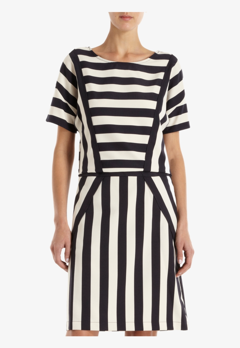 Marc By Marc Jacobs Black And White Stripe Dress - Day Dress, transparent png