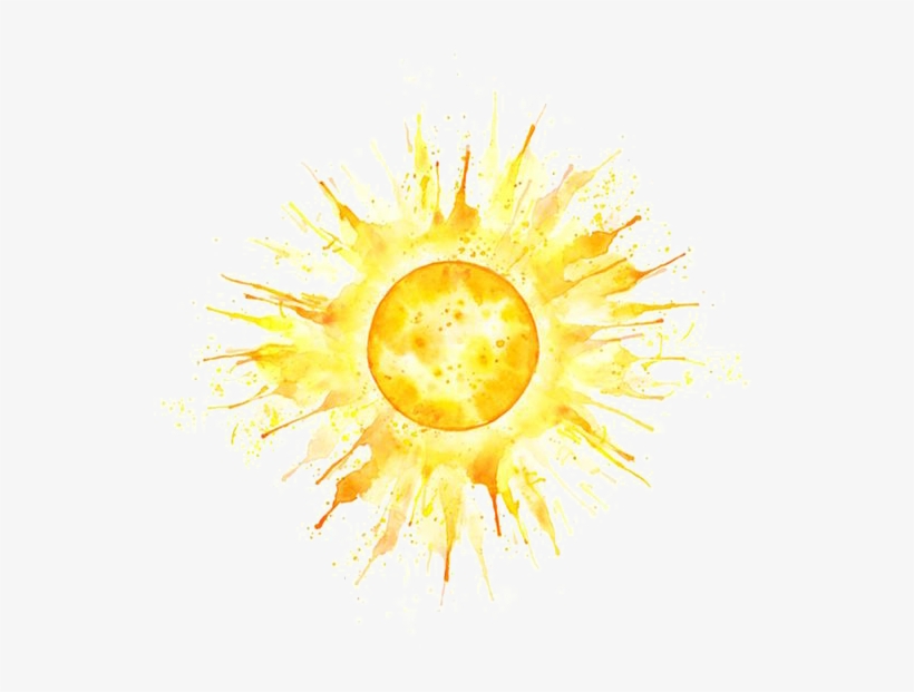 Tattoo Sun Illustration Watercolor Mehndi Painting - Yellow Watercolor Sun Tattoo, transparent png