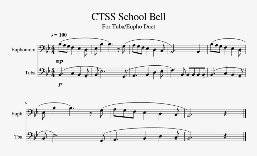 Ctss School Bell Sheet Music 1 Of 1 Pages - Sheet Music, transparent png