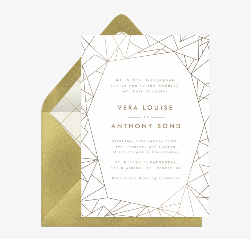 Image Free Library Invitations Greenvelope Com Invitation - Geometric Invitation Designs, transparent png