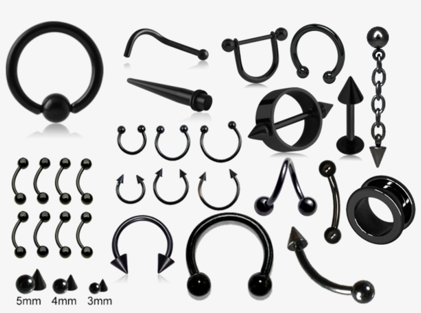 #piercing #piercings #black #steel #titanium #goth - Monochrome, transparent png