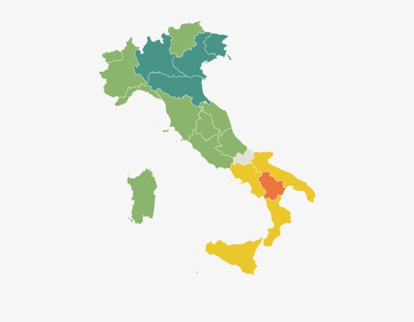Proficiency By Region And City - Map Of Italy, transparent png