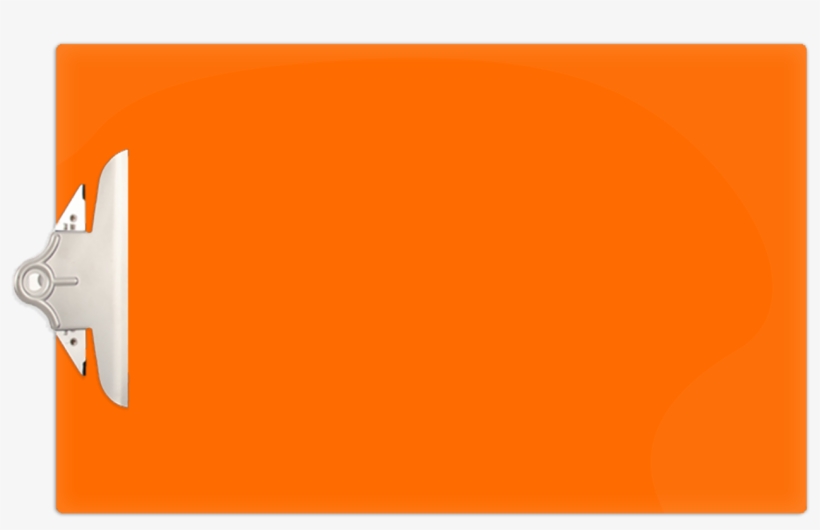 Orange Acrylic Clipboard With 6'' Jumbo Board Clip - Illustration, transparent png