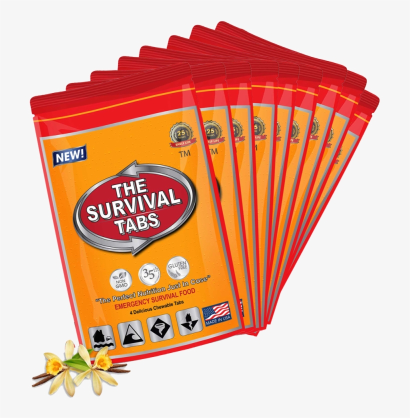 Survival Tabs 3 Day Food Supply 36 Tabs Vanilla Flavor - Coquelicot, transparent png