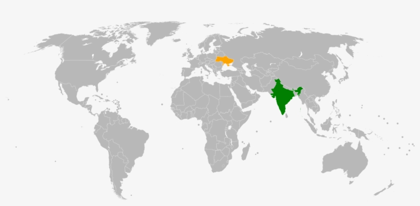 India Ukraine Relations - India To New Zealand Map, transparent png
