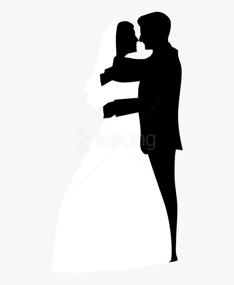 Free Png Wedding Couple Silhouettes Clip Art Png Images - Wedding Couples Silhouette Png, transparent png